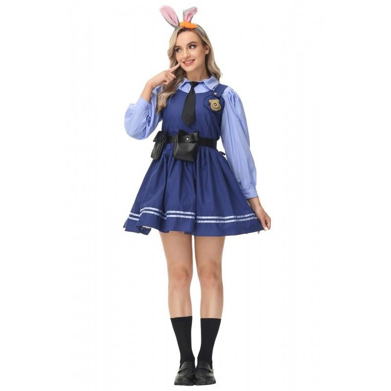 M-xl Long Sleeve Judy Hopps Police Costume From Zootopia For Fun Roleplay Events