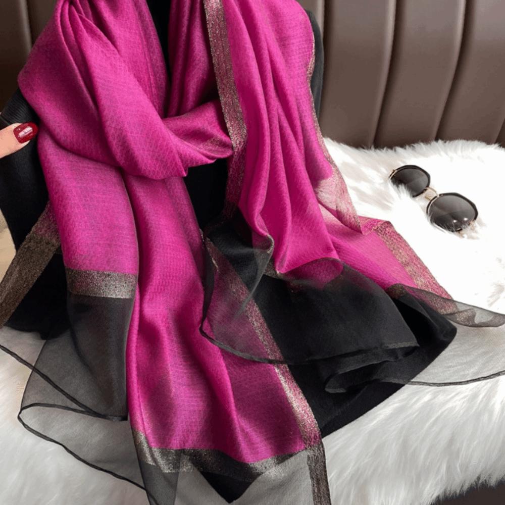 Large Women Hijab Shawls Solid Color Long Shawls Fashion Luxury Silk Scarf Ladies