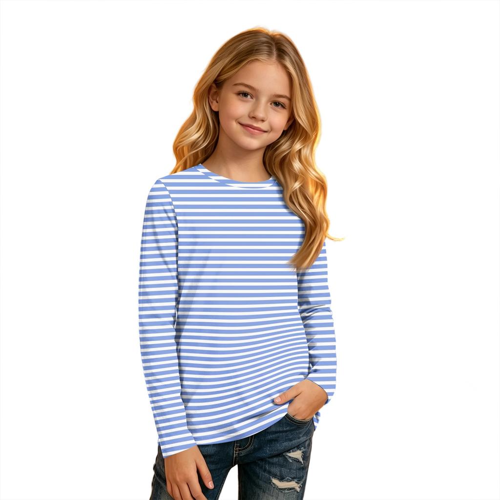 Kids' Long Sleeve Round Neck T-Shirt for Everyday Casual Wear