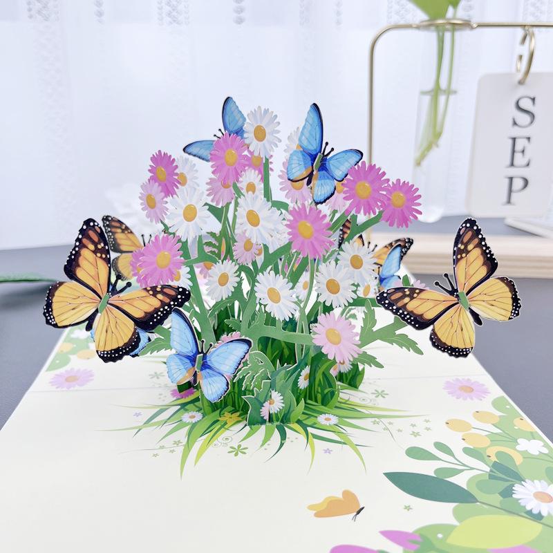Christmas Card Butterfly Dance Sunflower 3D Pop-up: Creative Handmade High-End Design for Qixi Festival