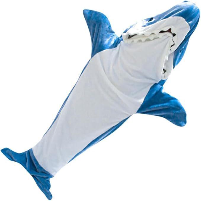 Pyjama Combinaison Couverture Requin Adulte: Sac de couchage portable et anti-coup de pied, en flanelle super douce, mignon
