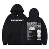 Rapper Bad Bunny Graphic Hoodie DTMF DeBi TiRAR MaS FOToS Vintage Men Long-sleeved Loose Fleece Oversized Tracksuit Streetwear