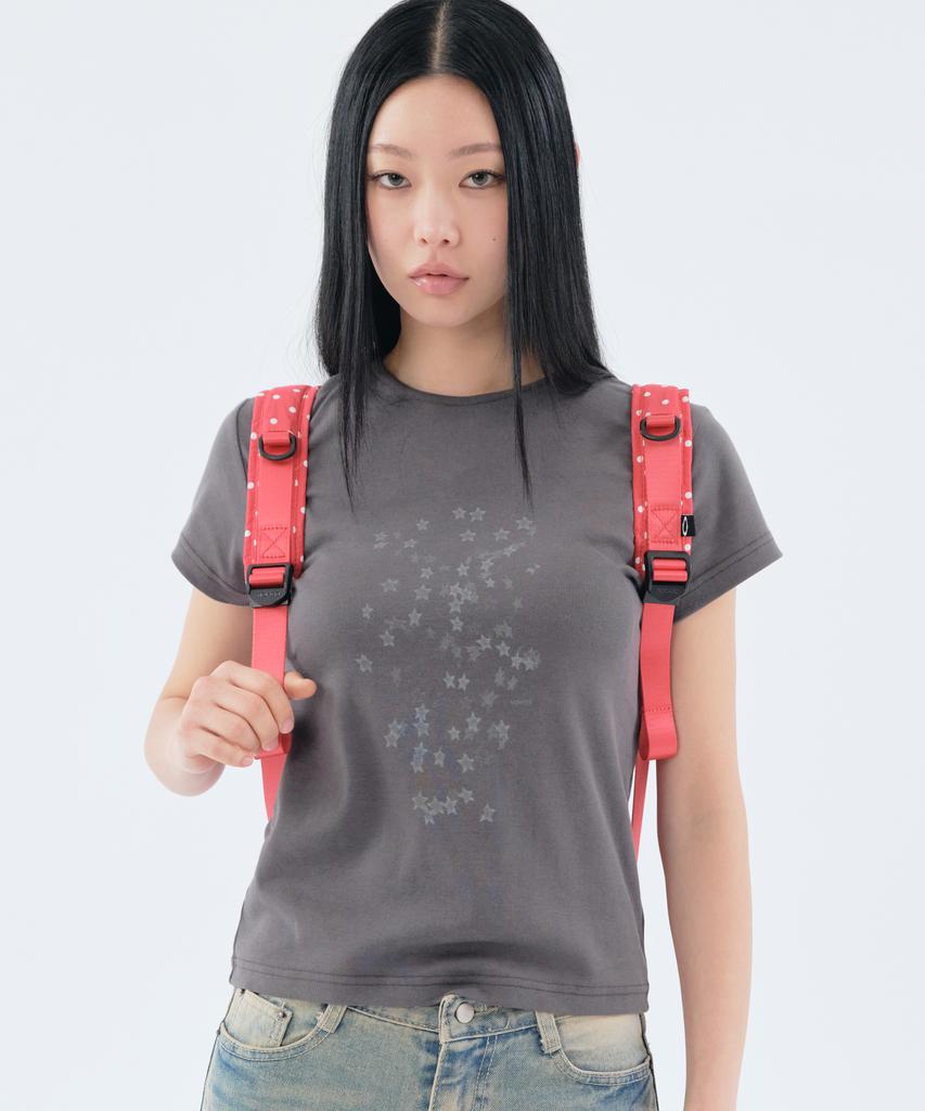 NOIAGO [Choi Soyoon X Noiago] Noi1852 Star Print T-Shirt (Charcoal)