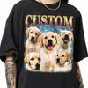 Custom Honden Bootleg Shirt, Vintage Labrador Retriever Foto Shirt, Gepersonaliseerd Huisdier Foto T-shirt, Hondenliefhebber Shirt, Huisdier Naam T-shirt, Hond Moeder Cadeau