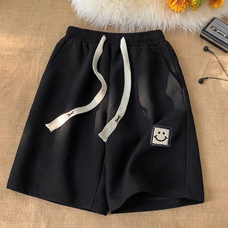 Waffle Simple Shorts Men's Summer Thin Drawstring Sports Five Pants Tide Ins Loose Hundred Straight Pants