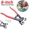8-Inch Mosaic Scissors Pliers DIY Tile Trimming Pliers Double-Wheel Round-Mouth Scissors with Soft Rubber Handle Mosaic Tools