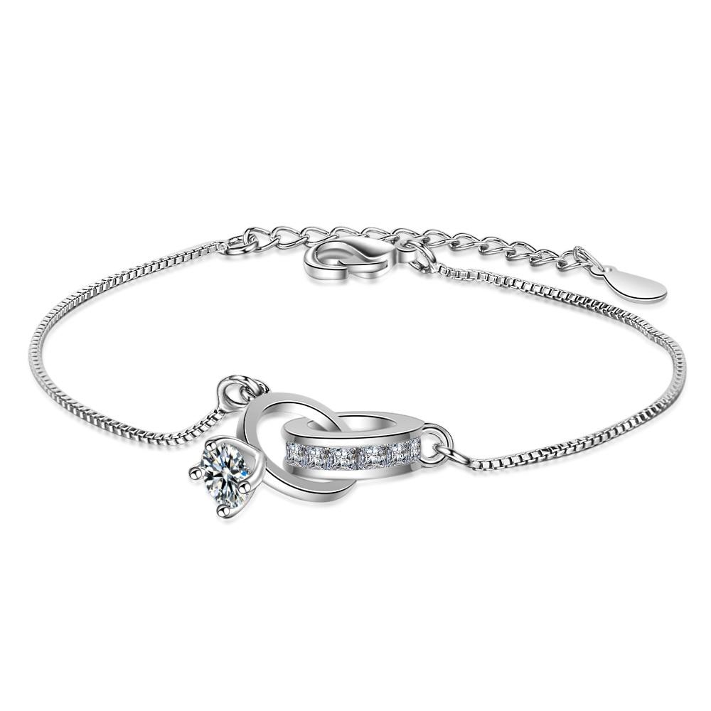 925 Sterling Silver Fashion Luxury Shine CZ Zircon Ladies Bracelet Jewelry For Women Wedding Gift Never Fade