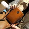 Lady Shoulder Bag Pure Color Retro Faux Leather Detachable Adjustable Shoulde Strap Lipstick Phone Card Key Storage Crossbody Bag for Dating Commuting