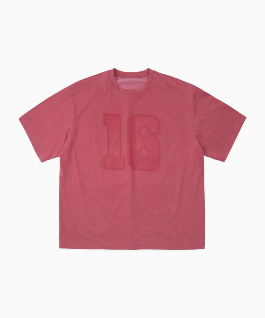 DOFFJASON Cooling Cotton Washed Numberic T-Shirt Red