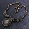 Rose Quartz Gemstone Handmade Copper Wire Wrap Jewelry Necklace 18" B0d34