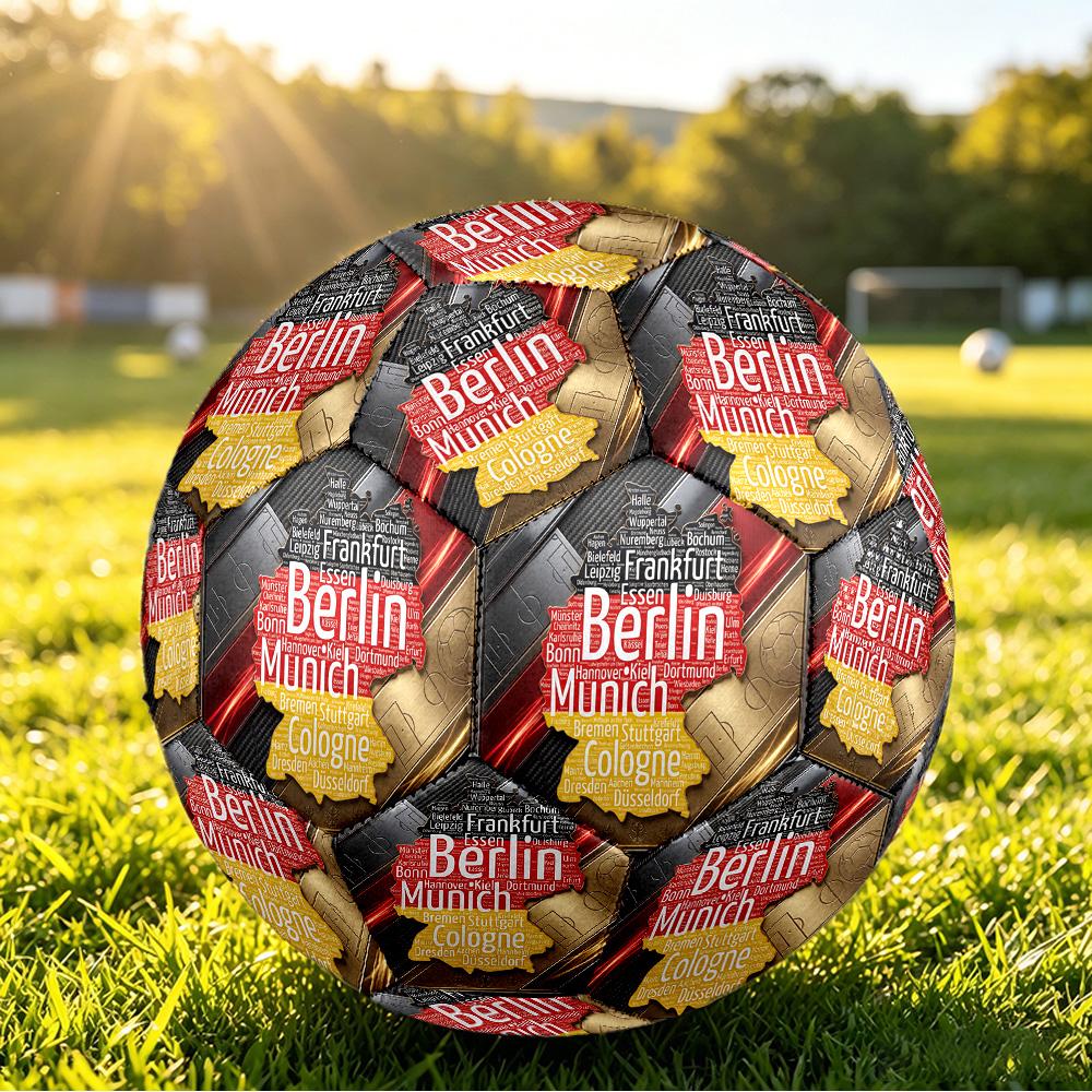 Deutschland Fußball Bedruckt Größe 5 Fußball Ball Verschleißfest Standard Erwachsenen Trainingsfußball Fan Geschenk für Indoor Outdoor Spiel Sport