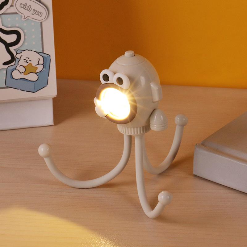 Yaratıcı Komik Ahtapot Gece Lambası Çizgi Film Mini LED Ortam Işığı Çocuk Yatak Odası Başucu Lambası Taşınabilir Masa Lambası Oyuncak Hediye