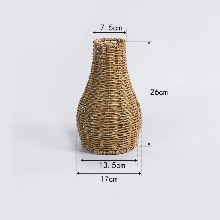 Imitation Rattan Woven Flower Vase Rustic Flower Arrangement Containers Dry Flower Container Living Room Home Decoration
