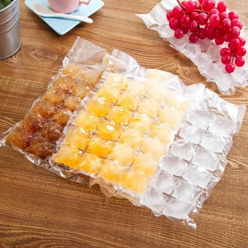 50/100pcs Disposable Ice Pack Lattice Ice Cube Mold Grid Self-sealing Cube Mold Self-sealing Ice Tray Bag Edible Frozen Ice Cube