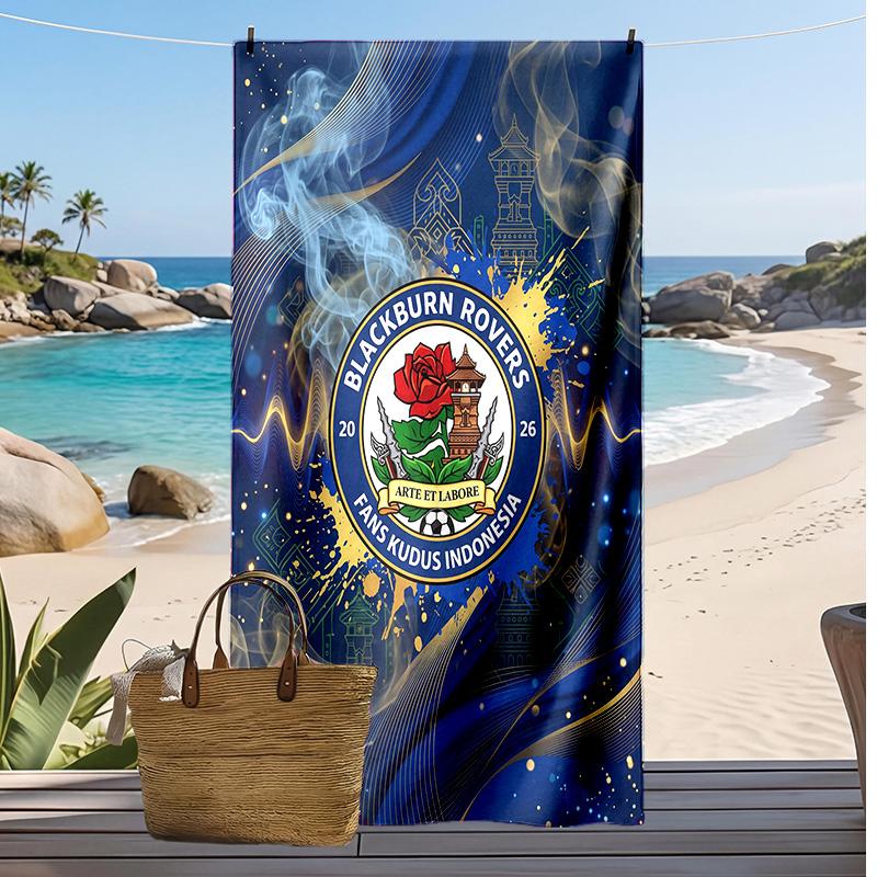 Toalla de Playa con Estampado de Fútbol Blackburn Rovers, Toalla Grande Suave de Secado Rápido para Playa, Camping, Natación