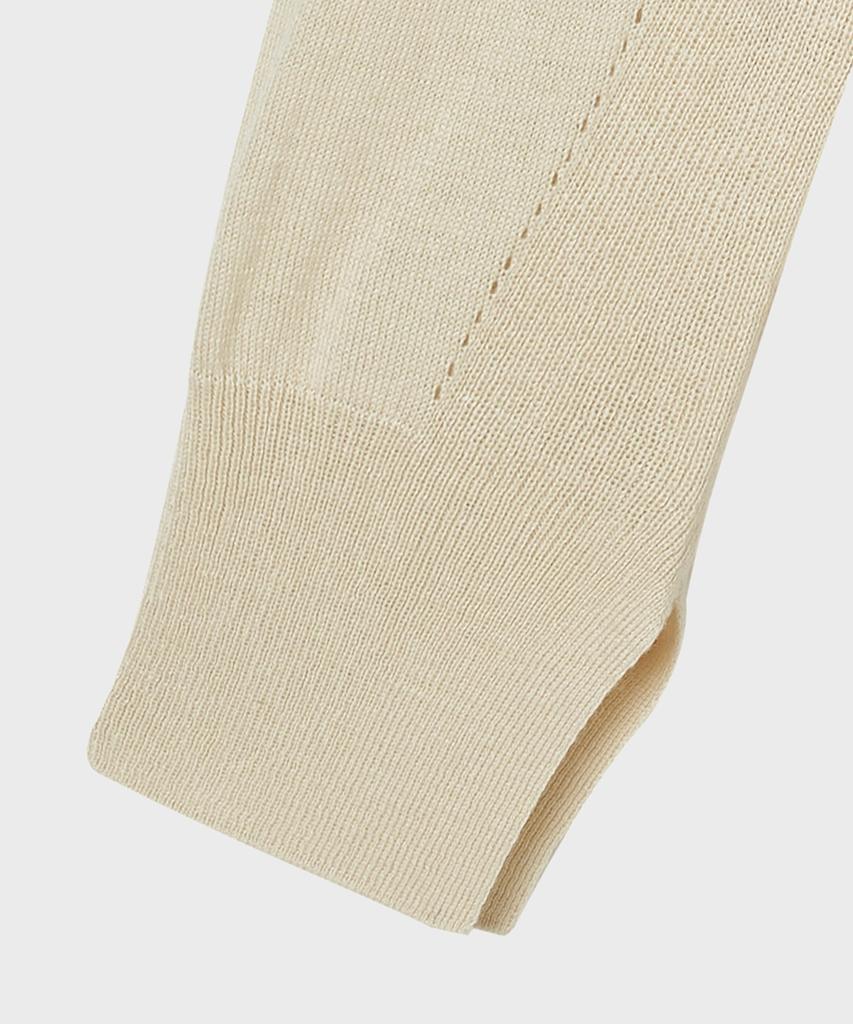 NOIRER Silk Slit Crewneck Knit (Ivory)