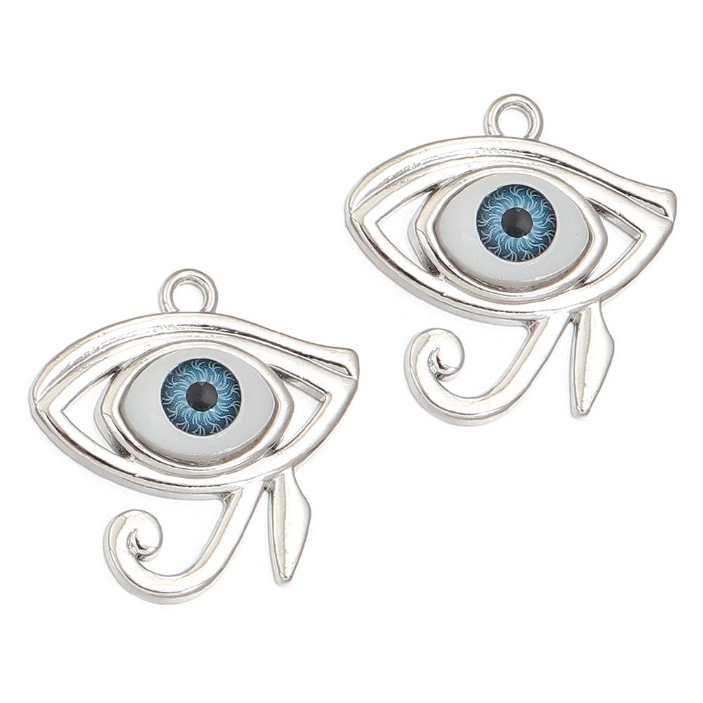 5pcs/lot Alloy Eyes Charms Lucky Heart Sun Eye Pendants For Jewelry Making DIY Earrings Charms Bracelet Necklace Accessories