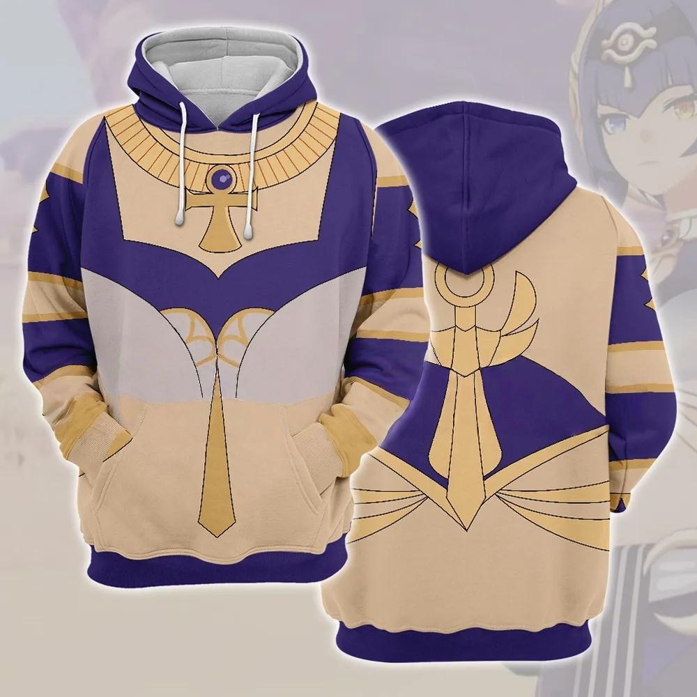 Genshin Impact Cosplay Kapucnis Pulóverek 3D Nyomtatás Kapucnis Pulóverek Férfi Női Alkalmi Divat Túlméretezett Sweatshirtek Kapucnis Férfi Pulóverek Melegítő