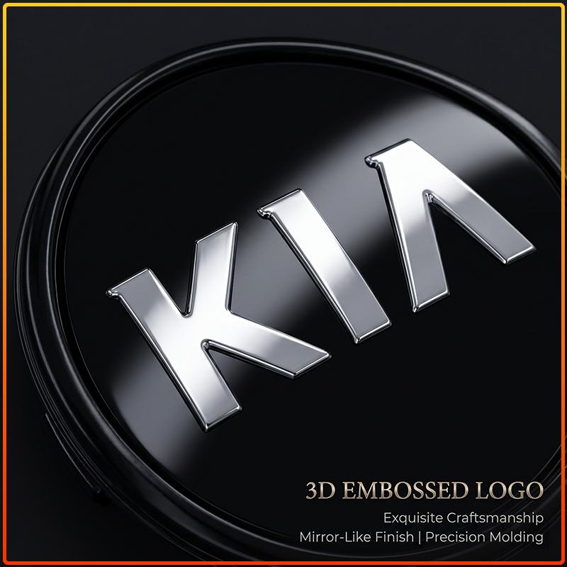 4 Pièces 58MM Emblèmes de Jante Antirouille Autocollants Anti-Rayures Cache-Moyeux de Roue de Voiture Pour KIA Sportage Rio Ceed Proceed Sorento Picanto Optima Niro