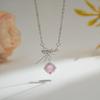 S925 Sterling Silver Zirconia Bow Necklace, Sweet Fairy Style Gift for Women.