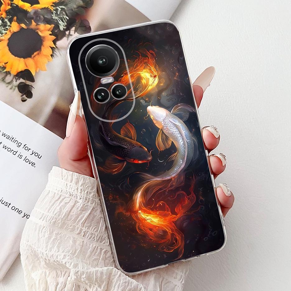 For Oppo Reno 10 5G Case CPH2531 Luxury Fashion Painted Cover Soft Slim Phone Case For Oppo Reno 10 Pro Plus Reno10 Pro+ 5G Bags