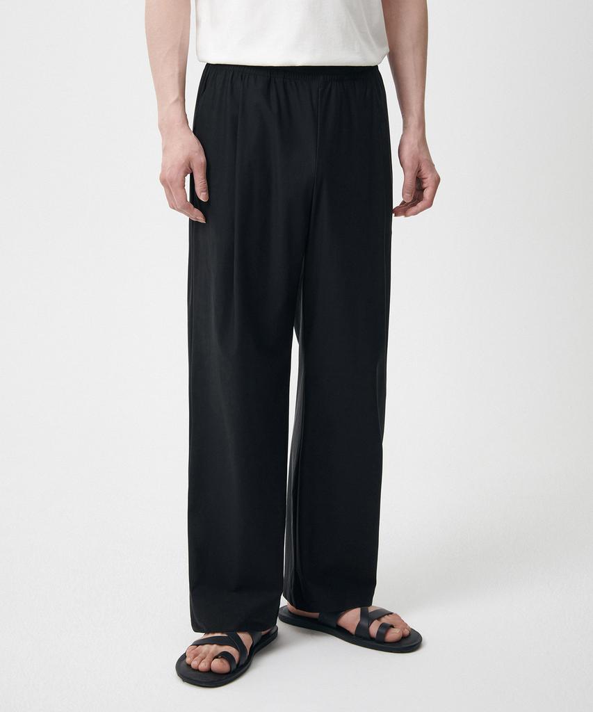 MUSINSA STANDARD Cooling Deep Tuck Wide Elastic Waist Pants [Black]