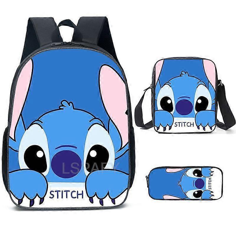 Stitch Cosplay Nylon Backpack Shoulder Bags Pencil Case Suit Anime Children's Waterproof Schoolbag Fashion Student Boys