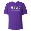 Bomull Musik Är Min Terapi Tryck T-shirt Casual Kortärmade Toppar Sommar T-shirts För Män Kvinnor 100% Bomull O-hals Oversize Streetwear Topp