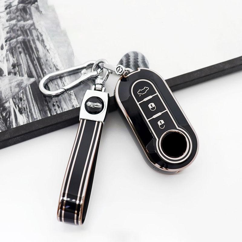 Auto Shell Fob for Fiat 500 Ducato Panda 500L Punto Lancia Musa for Citroen Jumper for Peugeot Boxer TPU Car Flip Key Case Cover