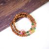 Chinese-Style Kukui Seed Beaded Bracelet: Retro Luck Buddhist Jewelry for Men & Women
