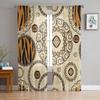 Afrikanischer Stil mit Tigerfell Tüll Transparent Vorhänge für Wohnzimmer das Zimmer Schlafzimmer Küchendekoration Voile Organza Vorhänge