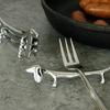 Support Support Dog Shape Chopsticks Holder Stainless Steel Chopsticks Rest Kitchen Gadgets Cutlery Shelf Table Decoration Support