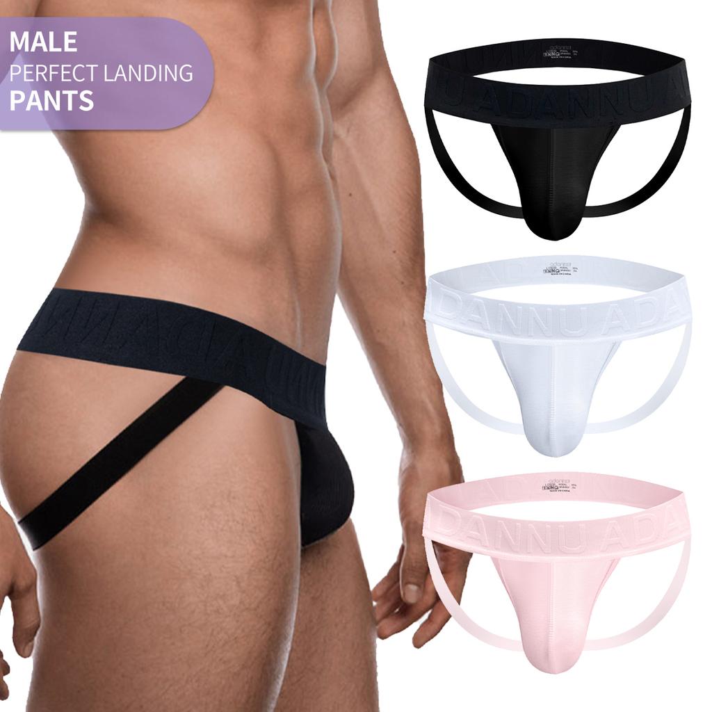Men's Modal T-Back Thongs, Breathable Low Rise Underwear with Hip Lifting Support, Comfortable Elastic Jockstrap Style Panties