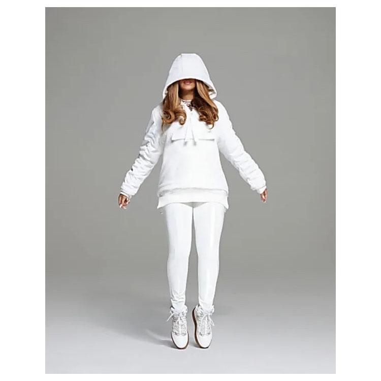 adidas X Ivy Park Icy Park Solid Color Kangaroo Pocket Half-Zip Hooded Jacket Unisex Outerwear White H18974