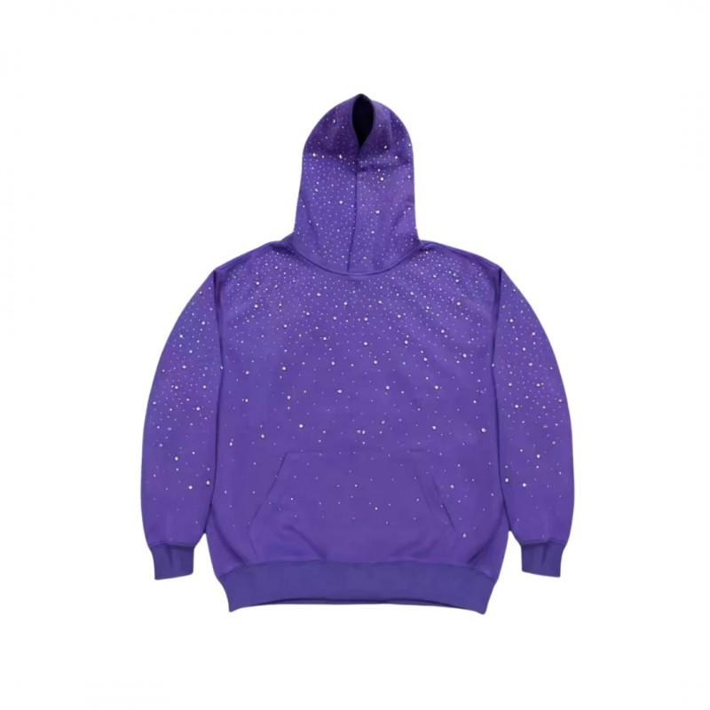 Mit Nieten Sternenhimmel Kapuzen-Reißverschluss-Sweatshirt Unisex Streetwear Oversized Langarm Pullover