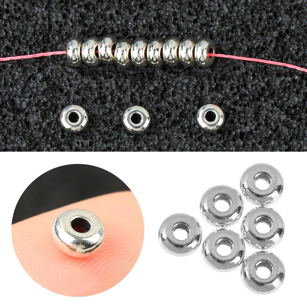 100pcs/set Round Stainless Steel Silver DIY Tool Bracelet Components Spacer Beads Jewelry Making