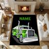 Heavy Trucks Customize Your Name Rug, Office Chair Cushion, Home Bedroom Living Room Gift.