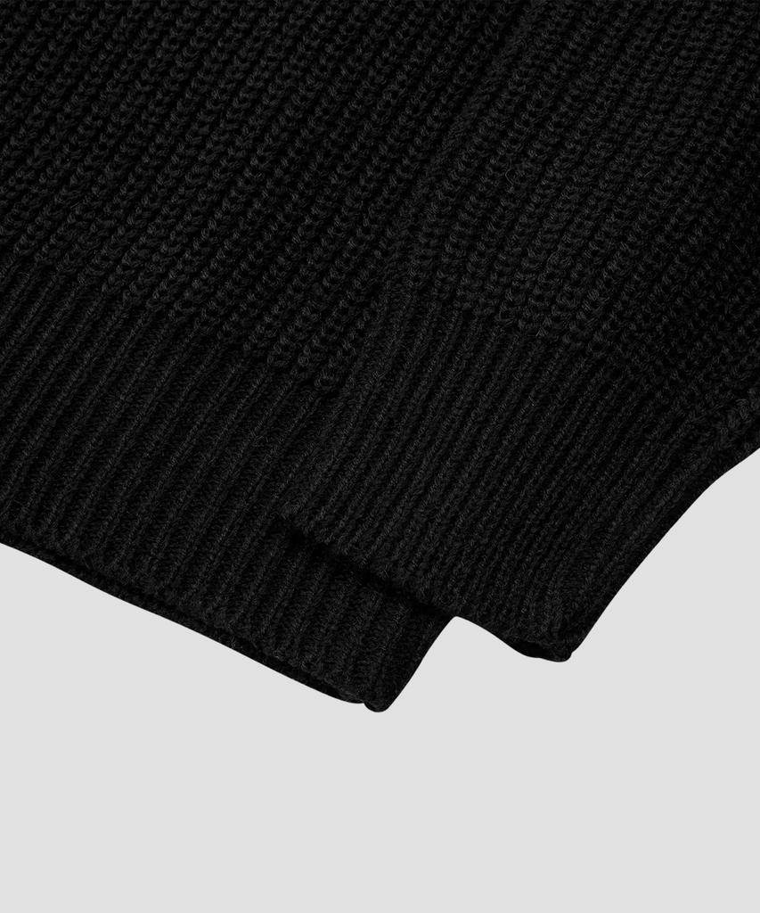 AGOD Crew Neck Rib Oversized Hazzi Knit [Black]