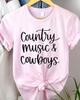 Country Music & Cowboys T-Shirt | Script Graphics, Western Music Theme, 7 Colors
