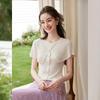 Bailuyu Faux Two-Piece Shawl Knit Top