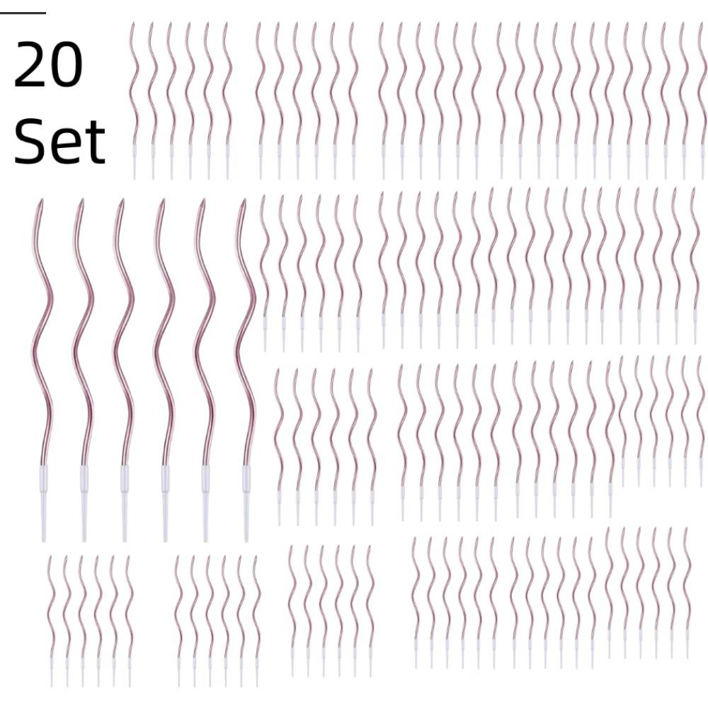 6/pcs10/20setBirthday Candles Spiral Cake Candles  Long Thin Cake Candles For Wedding Party And Cake Decoration