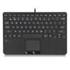 Perixx Tastatur mit Touchpad, kabelgebunden, Mini-USB, Hintergrundbeleuchtung, 2 USB-Hubs, englisches Layout, PERIBOARD-425