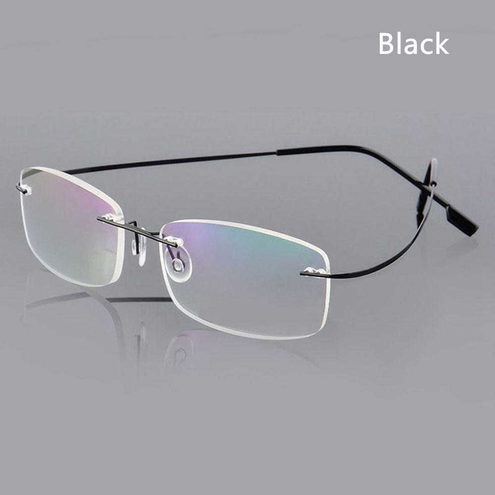 Ultralight Elder Spectacles Unisex Rectangular Rimless Reading Eyeglasses Memory Titanium Vision Care Presbyopic Eyeglasses