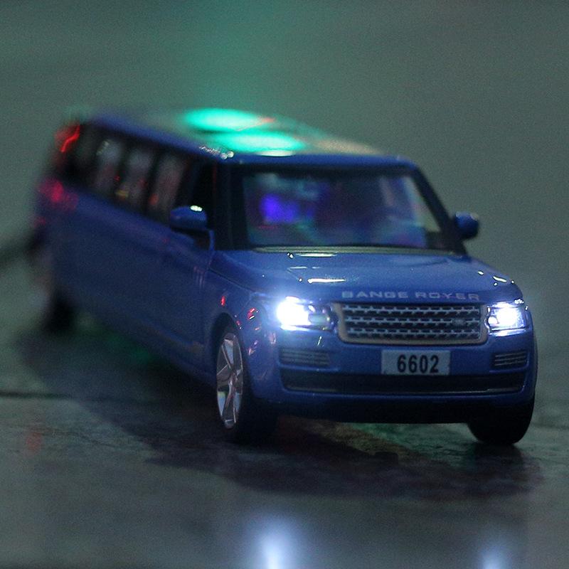 Land Range Rover im Maßstab 1:32, verlängertes Druckgussauto-Modellspielzeug, zurückziehbares Spielzeugfahrzeug mit Ton und Licht für Kinder, Kleinkinder, Jungen und Mädchen, Geschenkkollektion