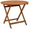 Folding Garden Table Brown Ø 90 X 75 Cm