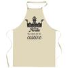 Kitchen Apron - Noëlie - Queen of the Kitchen - Sturdy Cotton Printed In France - Adjustable Ties, Washable 40°C