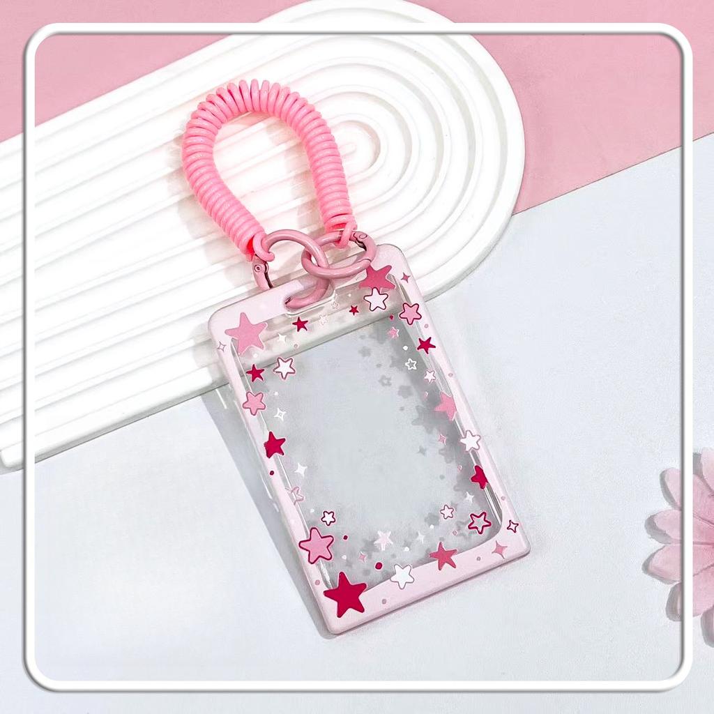 Card Holder Star Sliding Cover Transparent Portable ID Protector Photocard Collectible Photo Sleeve For Daily Use