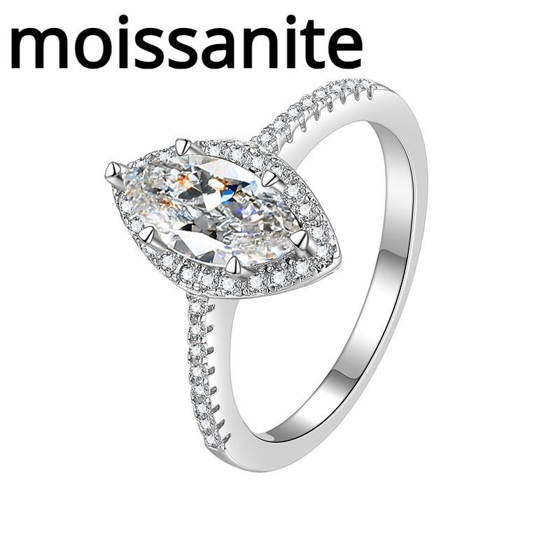 D kleur 1ct moissanite ring sterling zilver damesring mode s925 sterling zilveren verlovingsring diamanten ring trouwring cadeau voor vriendin