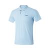 Solid Color Comfortable Breathable Versatile Short Sleeve Polo Shirt Men Tops Light-Blue APLU747-3