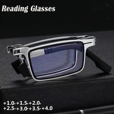 Portable Smart Folding Reading Glasses Blue Light Blocking for Men Metal Round Square Elder Eyeglasses Diopters Presbyopia